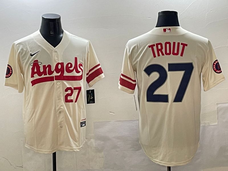 Men Los Angeles Angels #27 Trout Cream City Edition 2025 Nike MLB Jersey style 3->los angeles angels->MLB Jersey